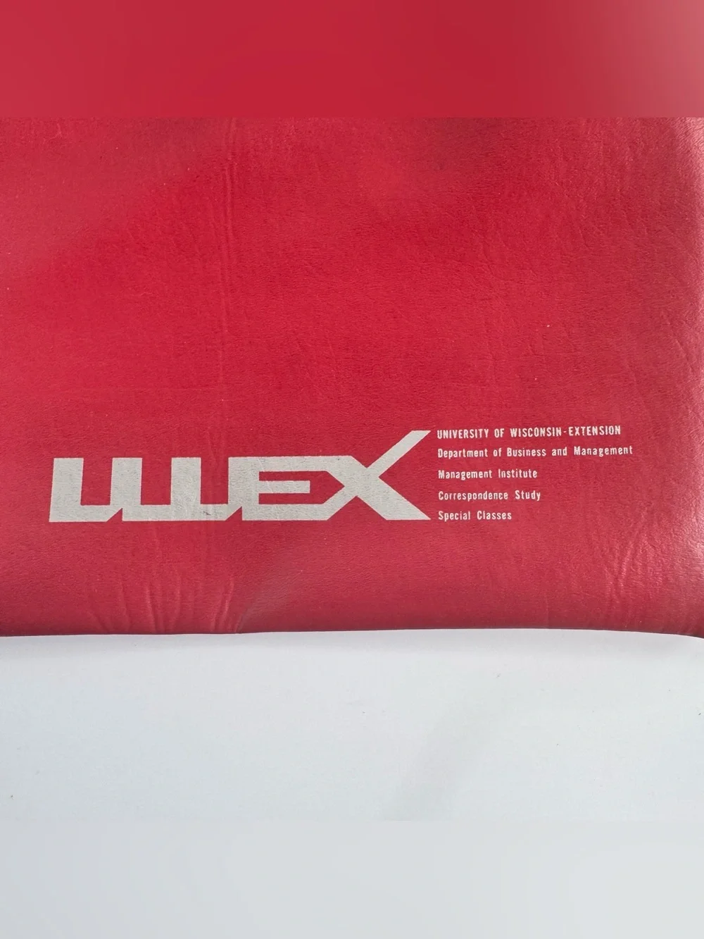 VTG 80s Portfolio Red Pleather U of Wisconsin-Extension Business Correspondence
